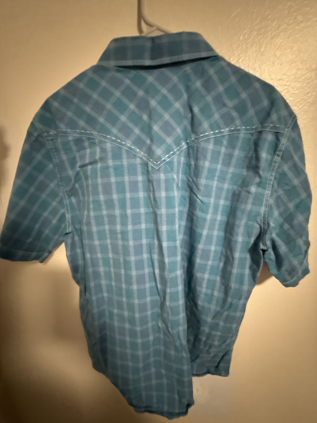 Cody James Men's Blue Plaid Regular Fit Short Sleeve Snap Western Shirt 4