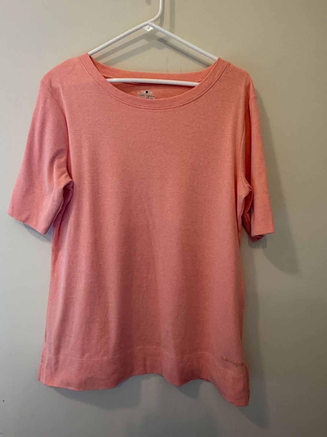 Noble Outfitters Tug-Free Coral Short Sleeve Crewneck T-Shirt 1