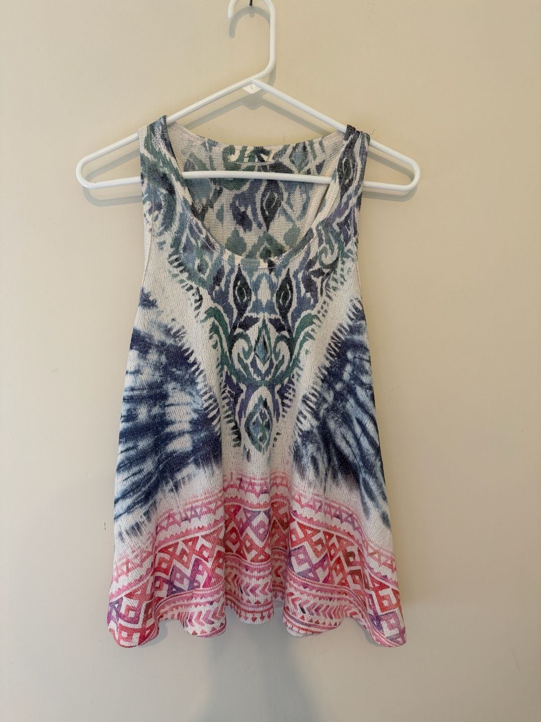 Gage USA Women's Boho Tie-Dye Knit Sleeveless Racerback Tank Top 2