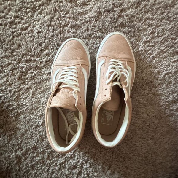 Vans Old Skool Tumbled Leather Sneakers in Nude Rose