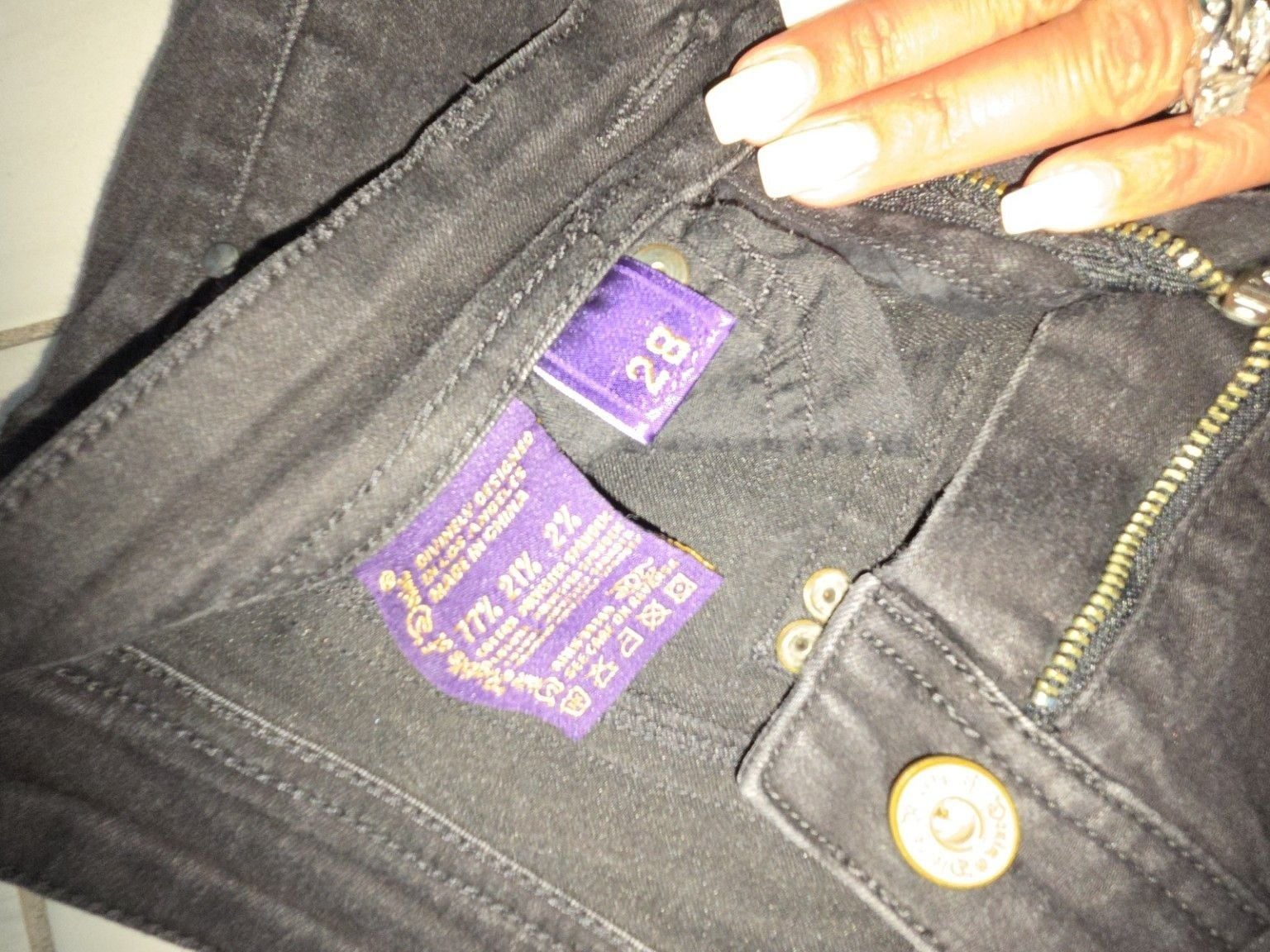 Divine Rights of Denim Black Skinny Jeans Size 28 4