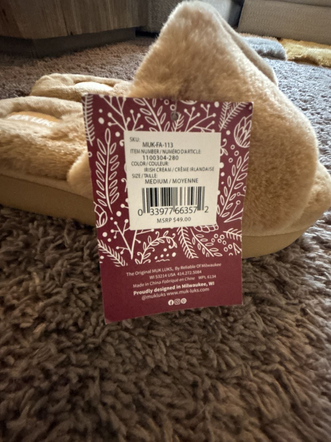 MUK LUKS Women's Platform Faux Fur Slide Slippers in Irish Cream 2