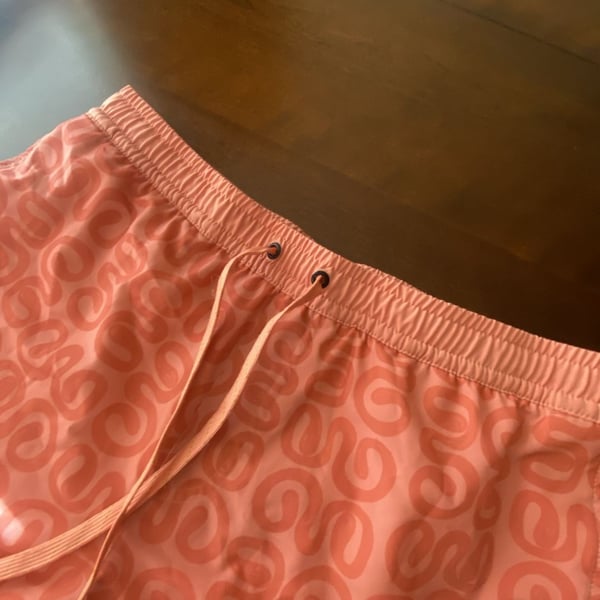Quiksilver Men's Patterned Swim Trunks - Peach/Orange