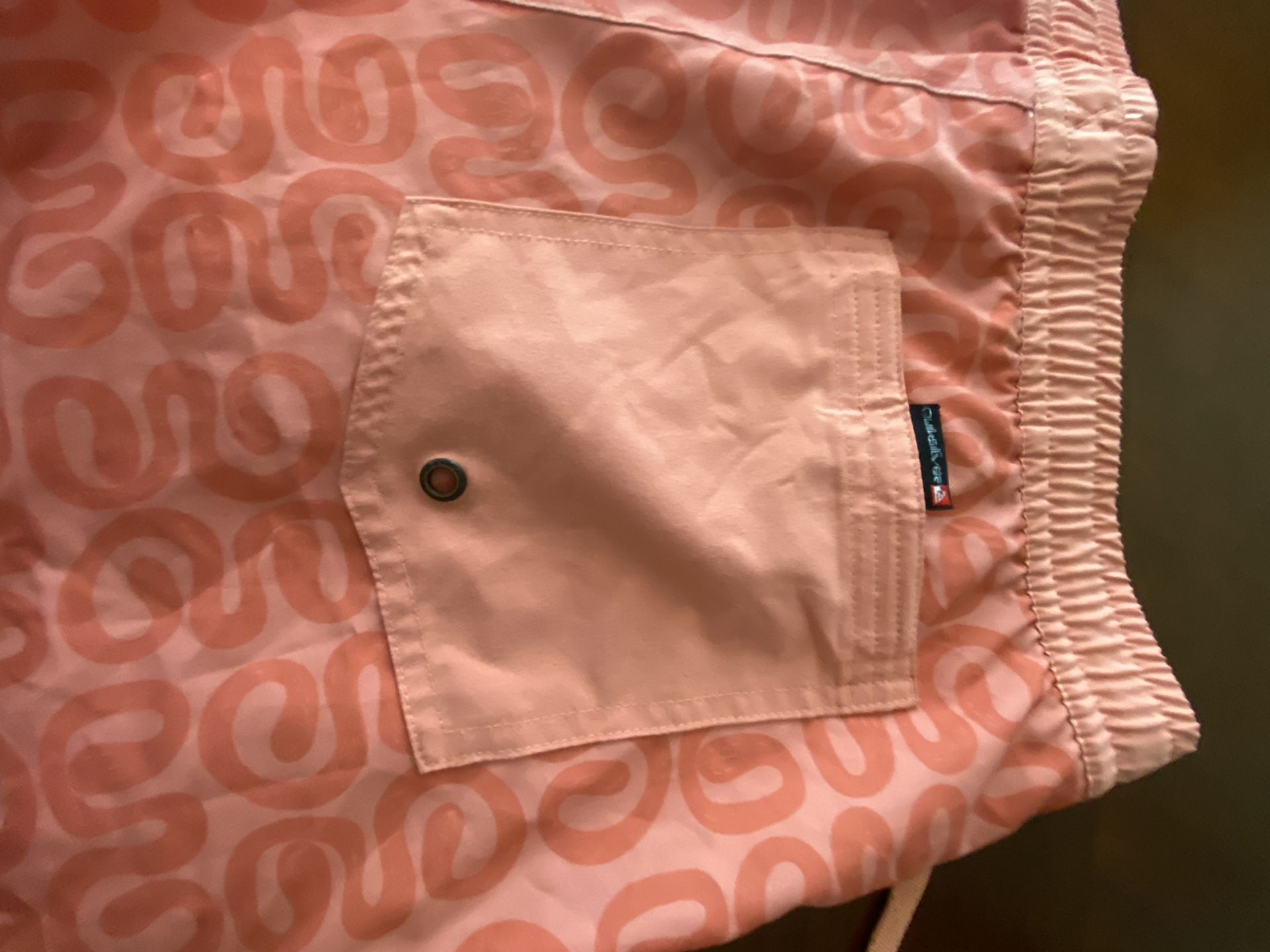 Quiksilver Men's Patterned Swim Trunks - Peach/Orange 7