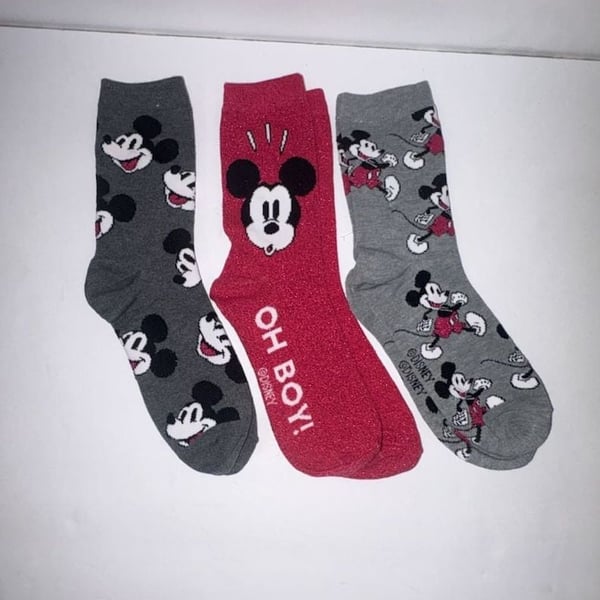 Disney Mickey Mouse Graphic Crew Socks 3-Pair Set