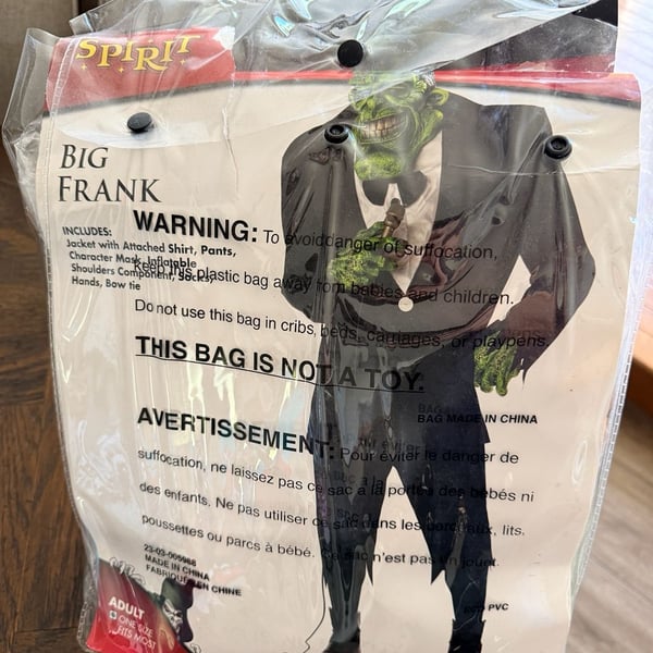 Spirit Halloween Adult Big Frank Costume used 1x one size adult