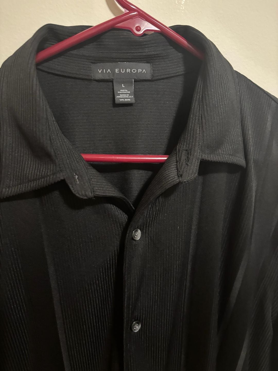 Via Europa Men's Black Textured Short Sleeve Button-Down Camp Shirt 2