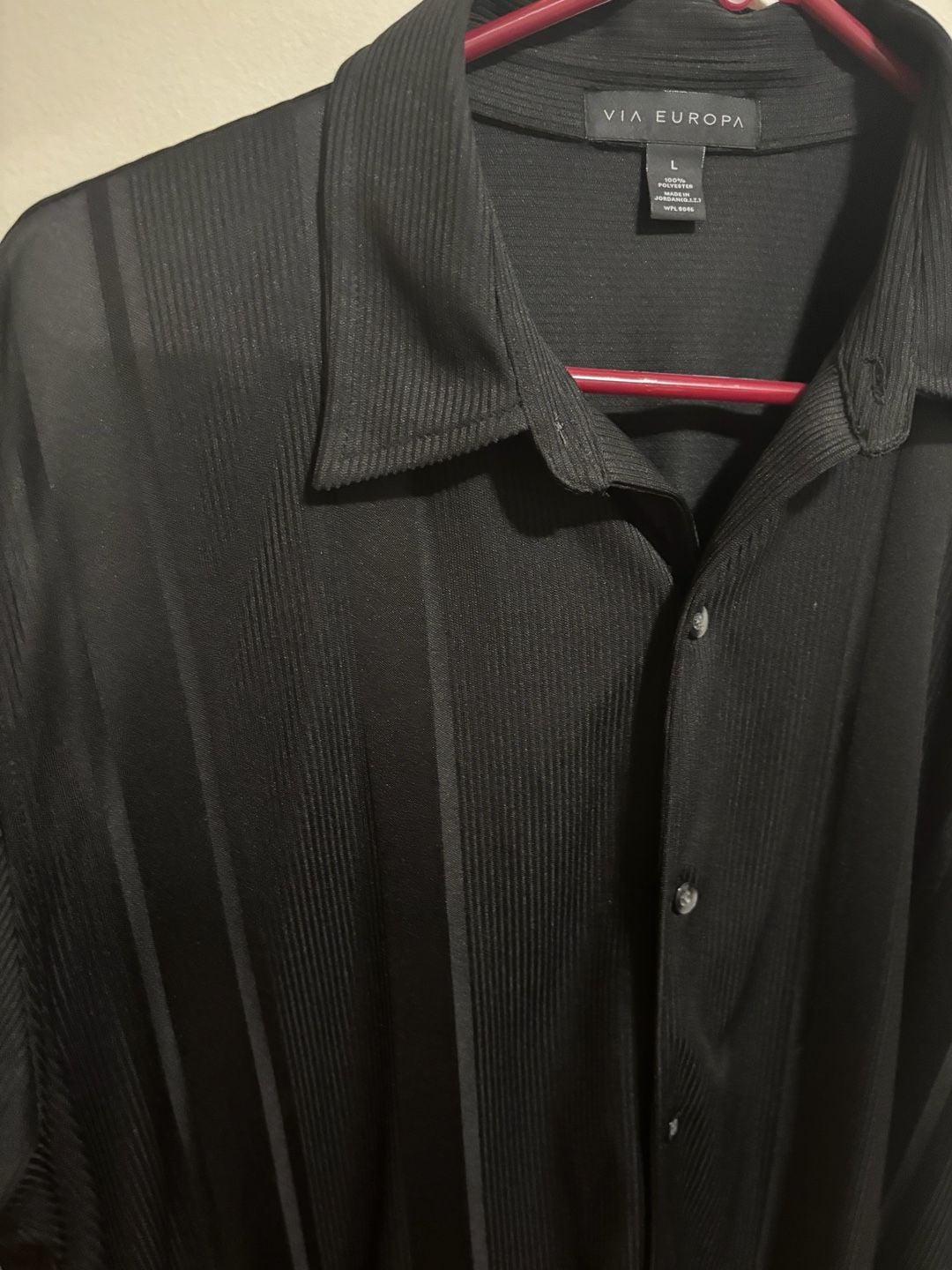 Via Europa Men's Black Textured Short Sleeve Button-Down Camp Shirt 3