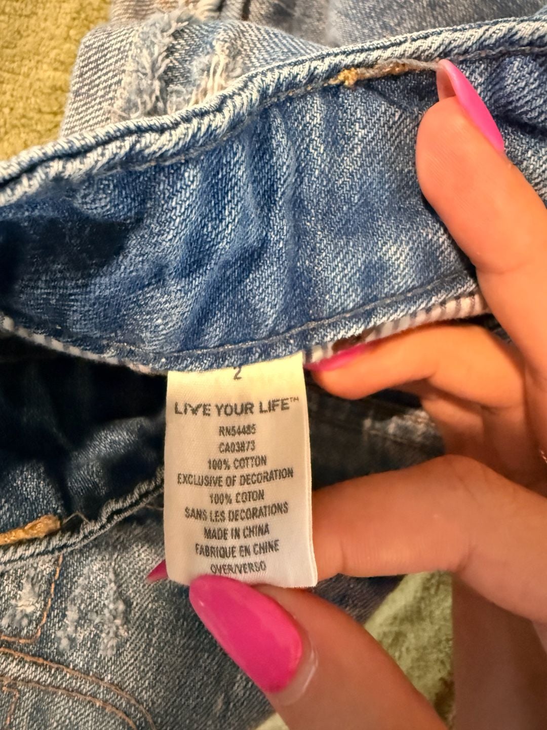 Y2K American Eagle Low Rise Distressed Denim Short Shorts Size 2 8