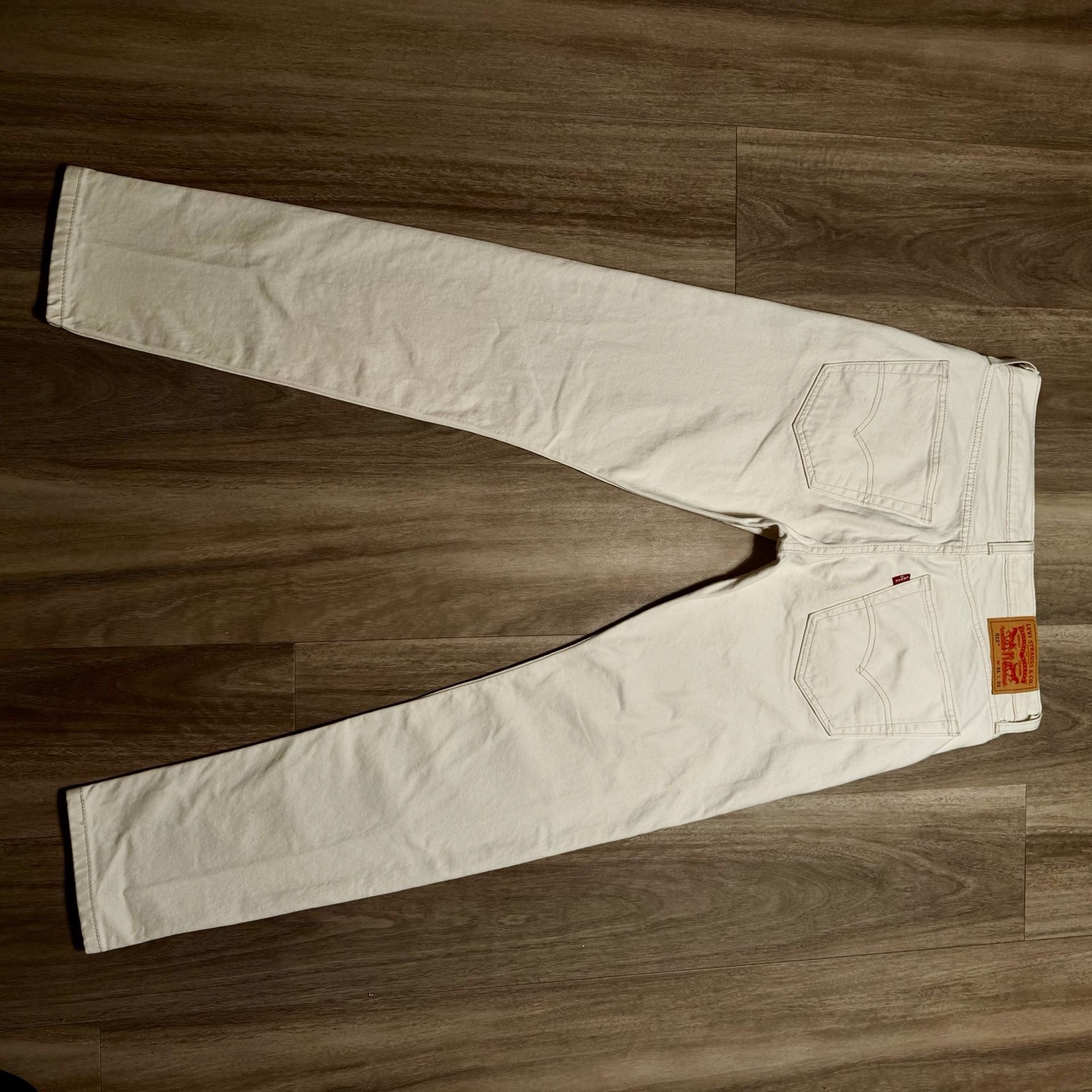 Levi's 512 Slim Taper White Denim Jeans 3