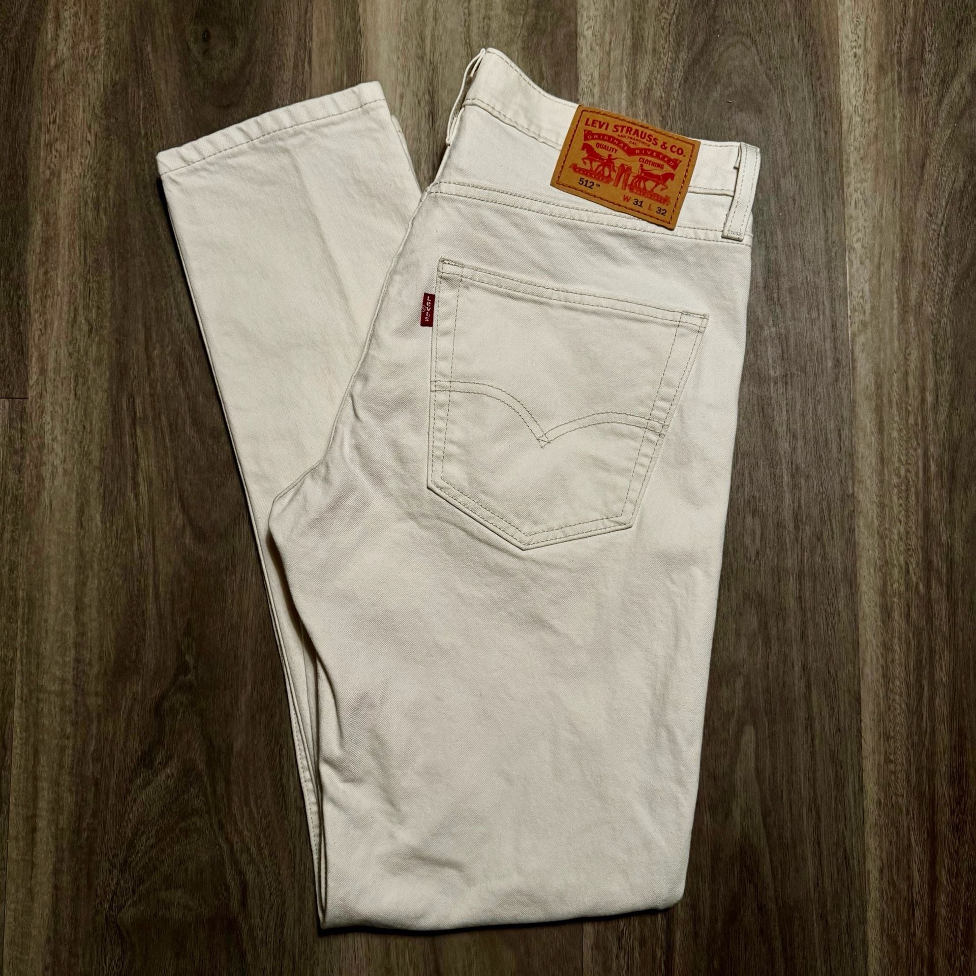 Levi's 512 Slim Taper White Denim Jeans 4