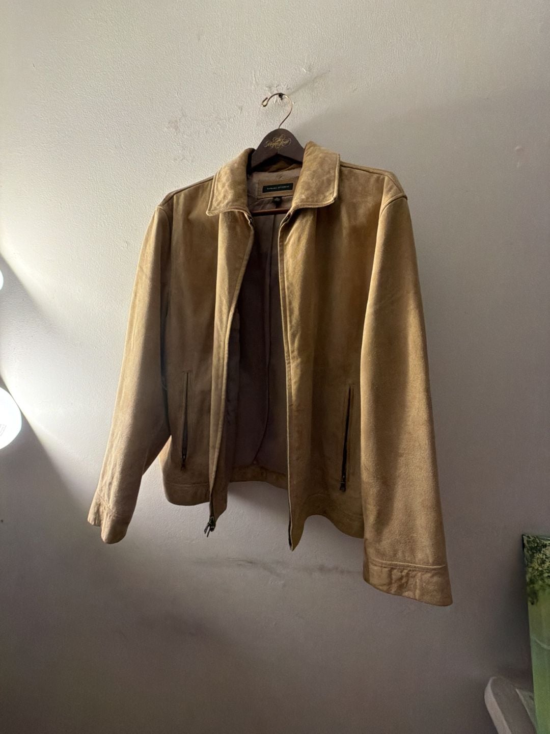 Banana Republic Tan Suede Zip Front Bomber Jacket 1
