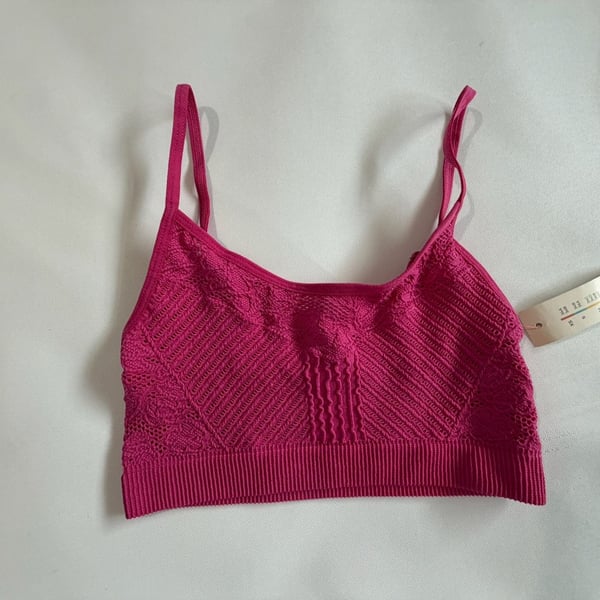 NWT Colsie XS Hot Pink Crochet Lace Garter Belt Lingerie Festival Boho Y2K