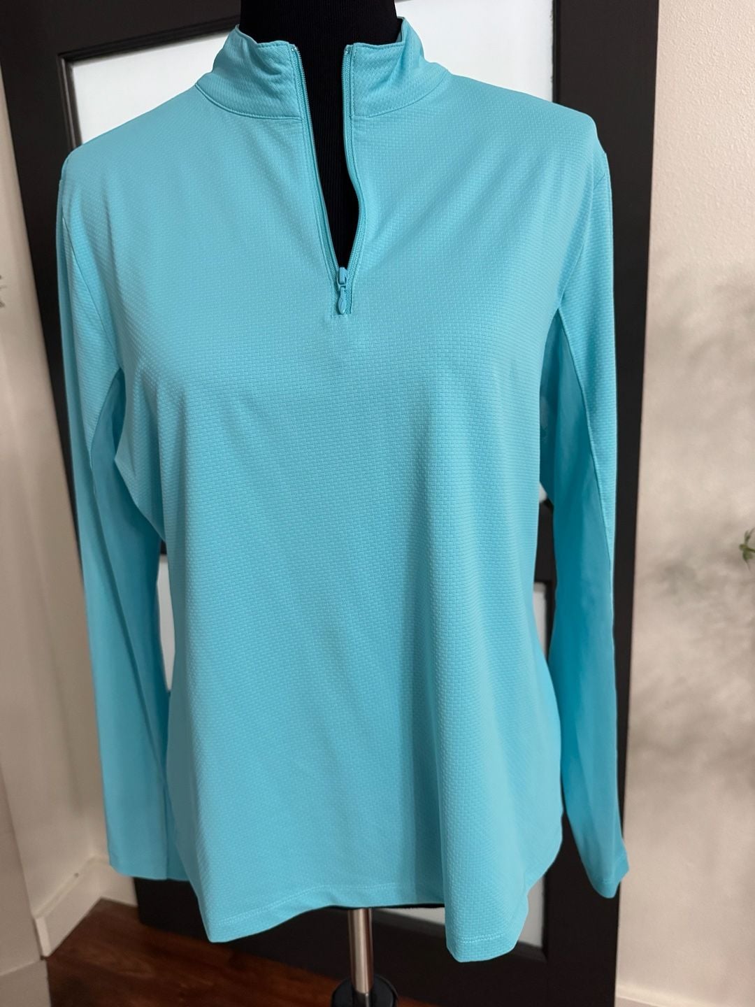 x by gottex Women's Long Sleeve Quarter Zip Athletic Performance Pullover 2