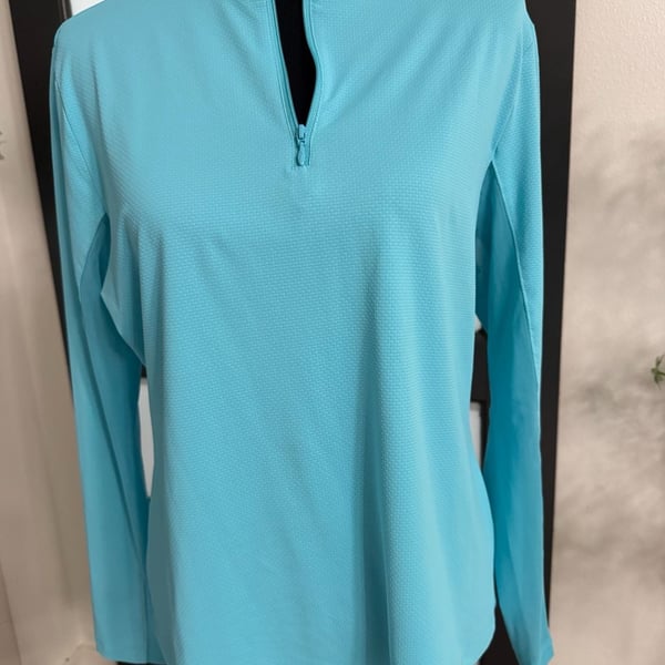 x by gottex Women's Long Sleeve Quarter Zip Athletic Performance Pullover