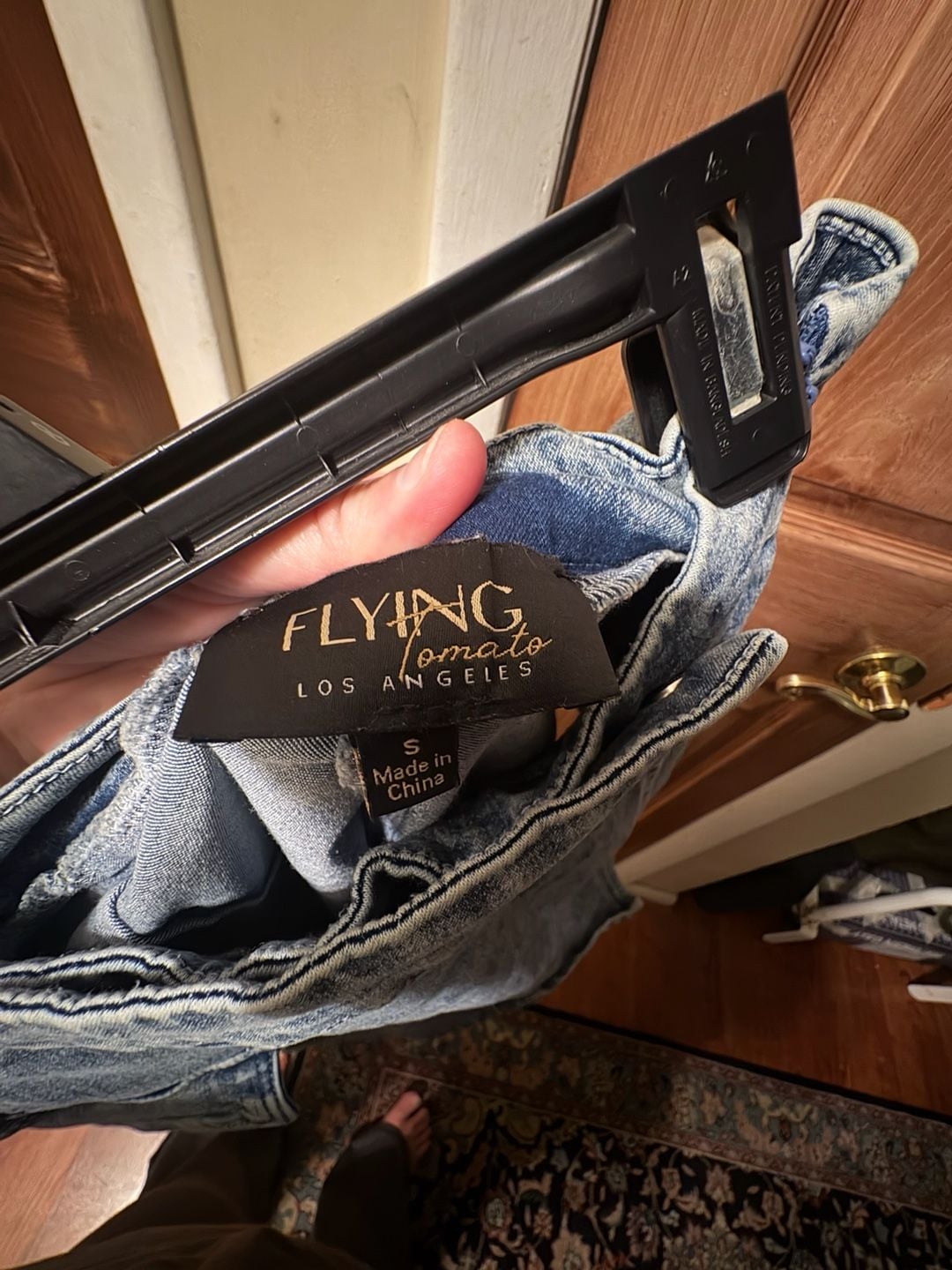 Flying Tomato Acid Wash Denim Wrap Cargo Skort 6
