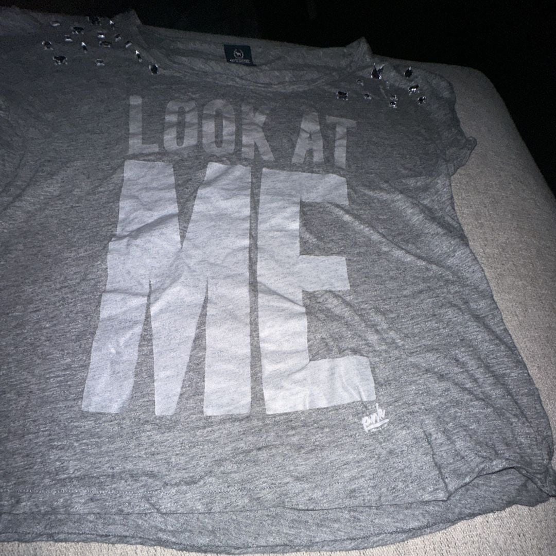 M - Victoria's Secret Pink! Bling Look At Me Graphic Tee Crystals 4