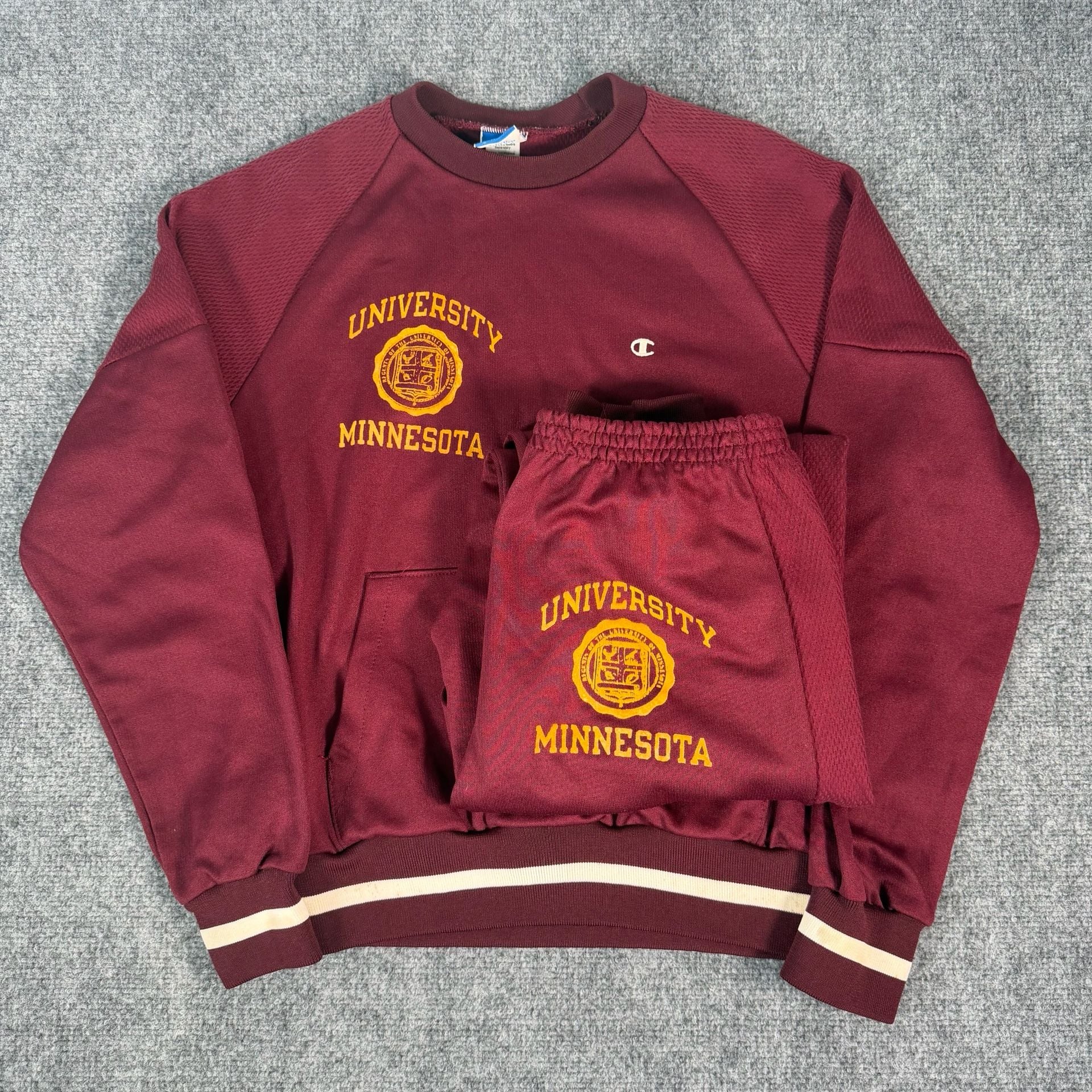 Vintage Champion University of Minnesota Maroon Track Suit 1