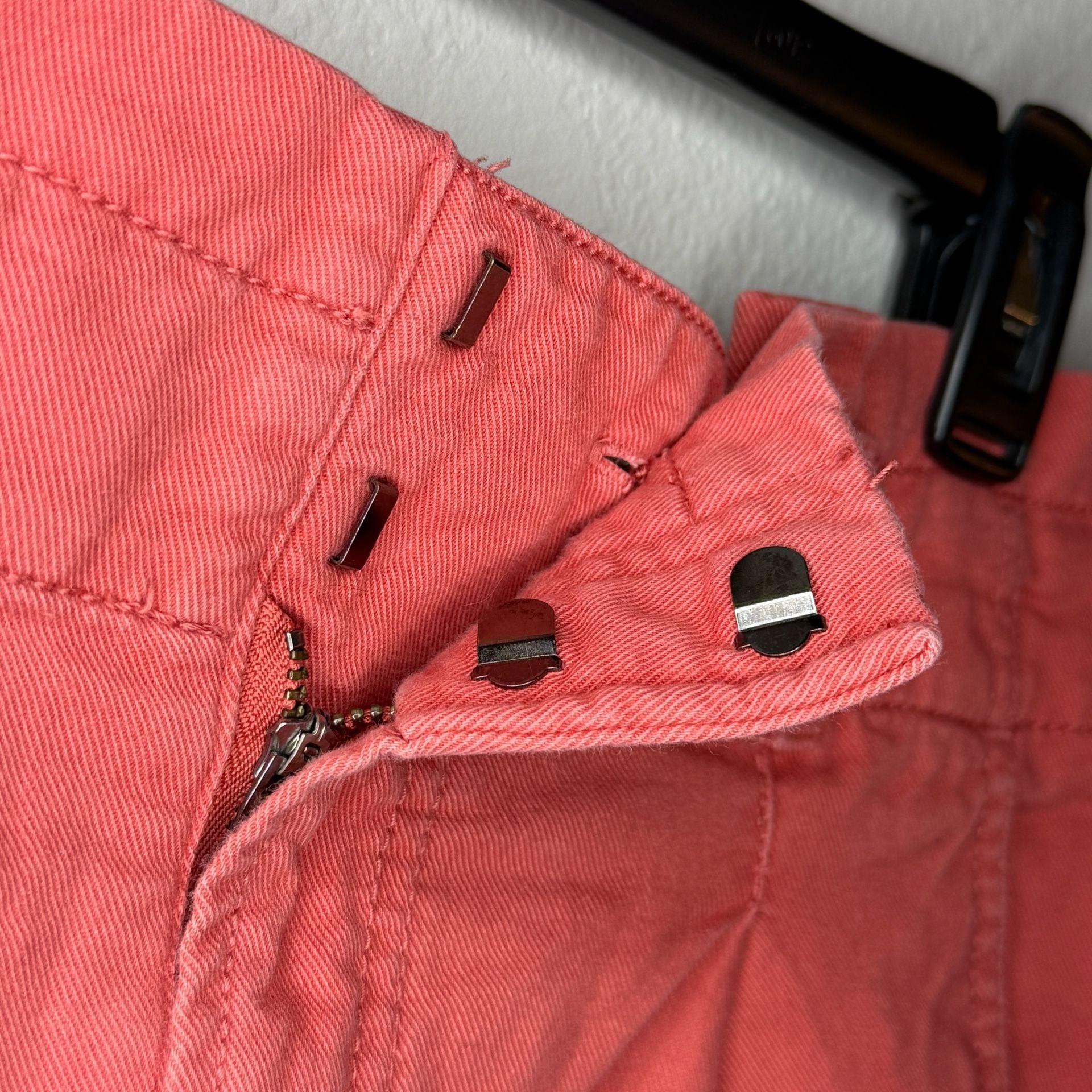 LOFT Women's Coral Pink Cotton Twill Paperbag Waist Mini Skirt Size 8 2