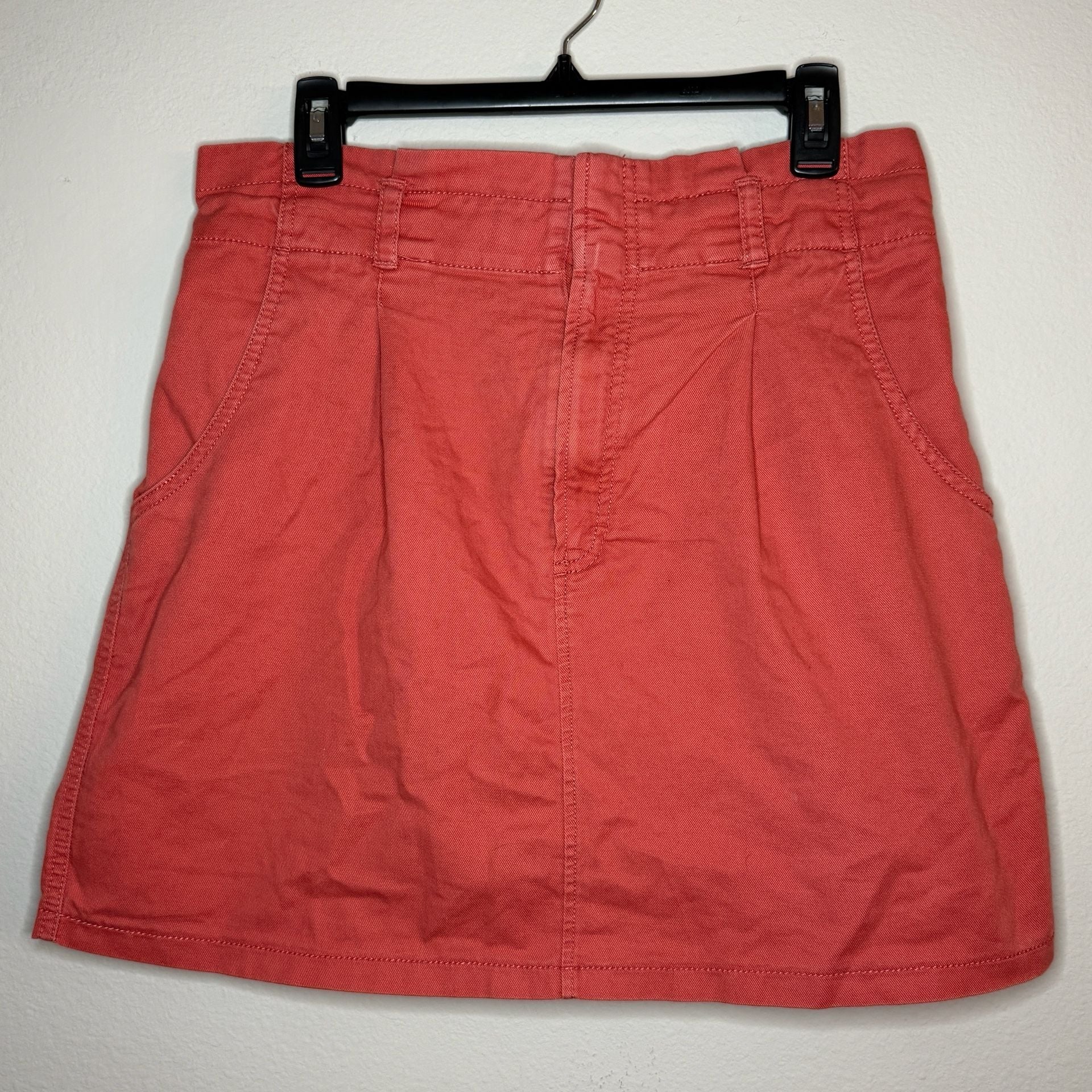 LOFT Women's Coral Pink Cotton Twill Paperbag Waist Mini Skirt Size 8 4