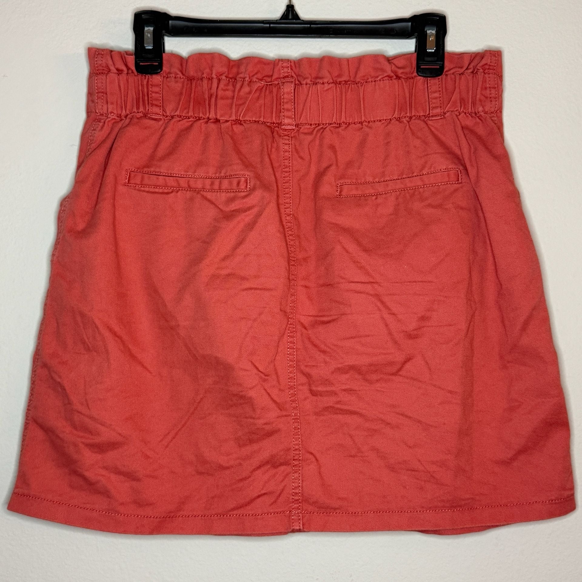 LOFT Women's Coral Pink Cotton Twill Paperbag Waist Mini Skirt Size 8 5