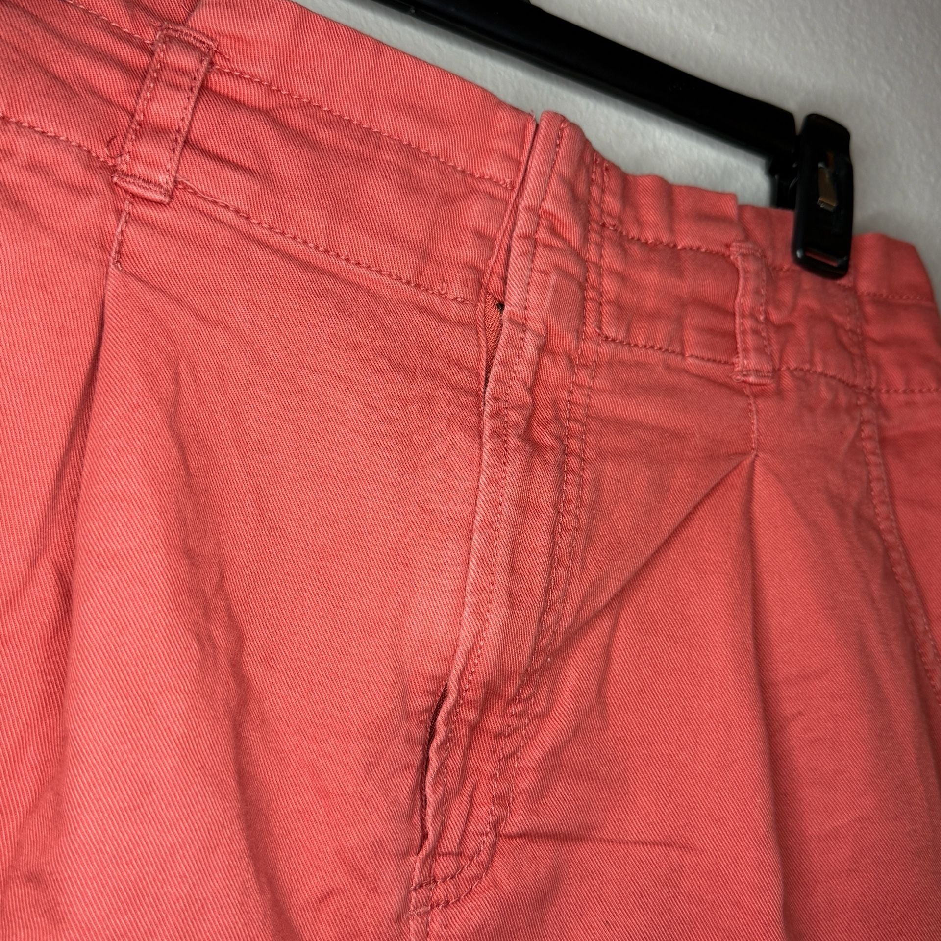 LOFT Women's Coral Pink Cotton Twill Paperbag Waist Mini Skirt Size 8 6