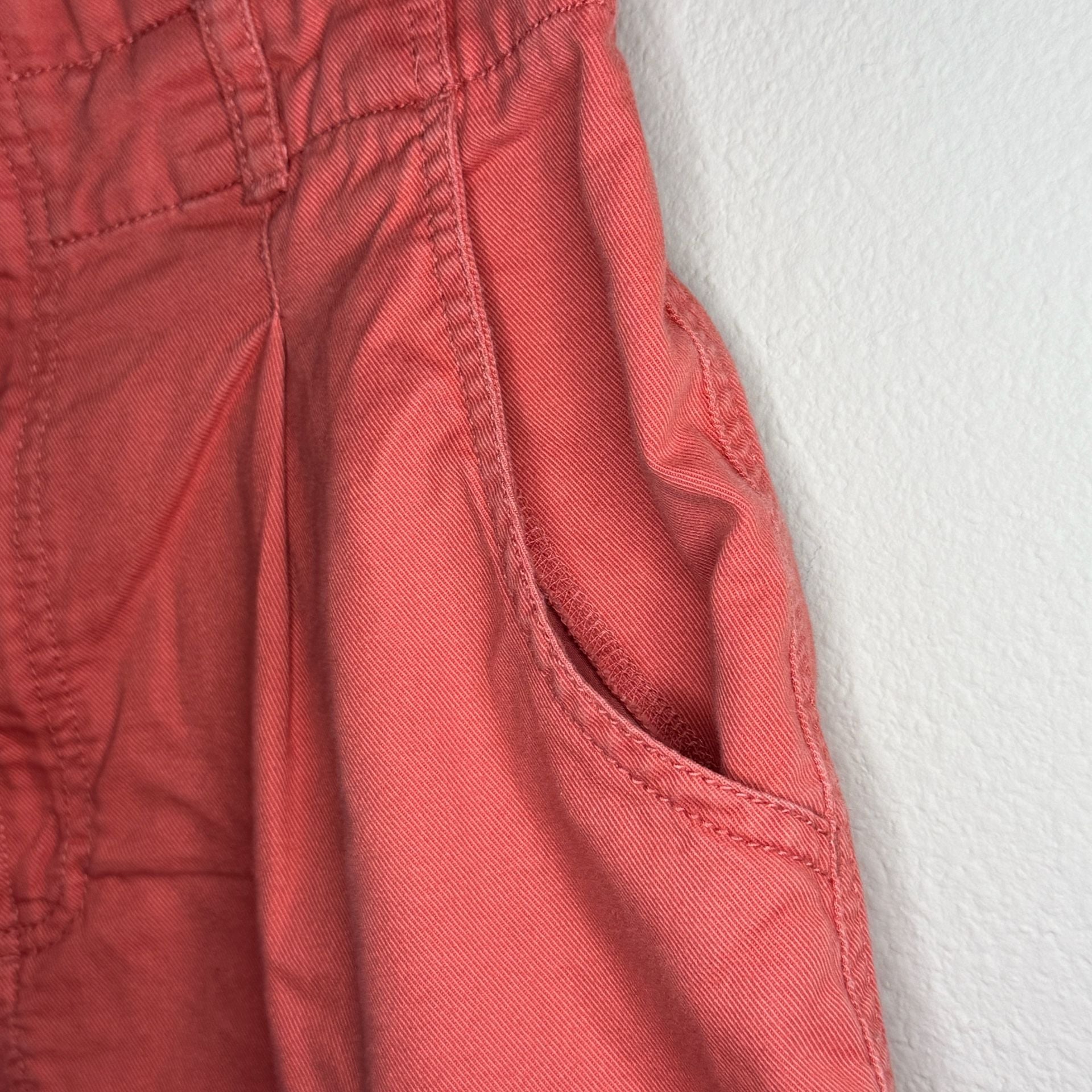 LOFT Women's Coral Pink Cotton Twill Paperbag Waist Mini Skirt Size 8 7