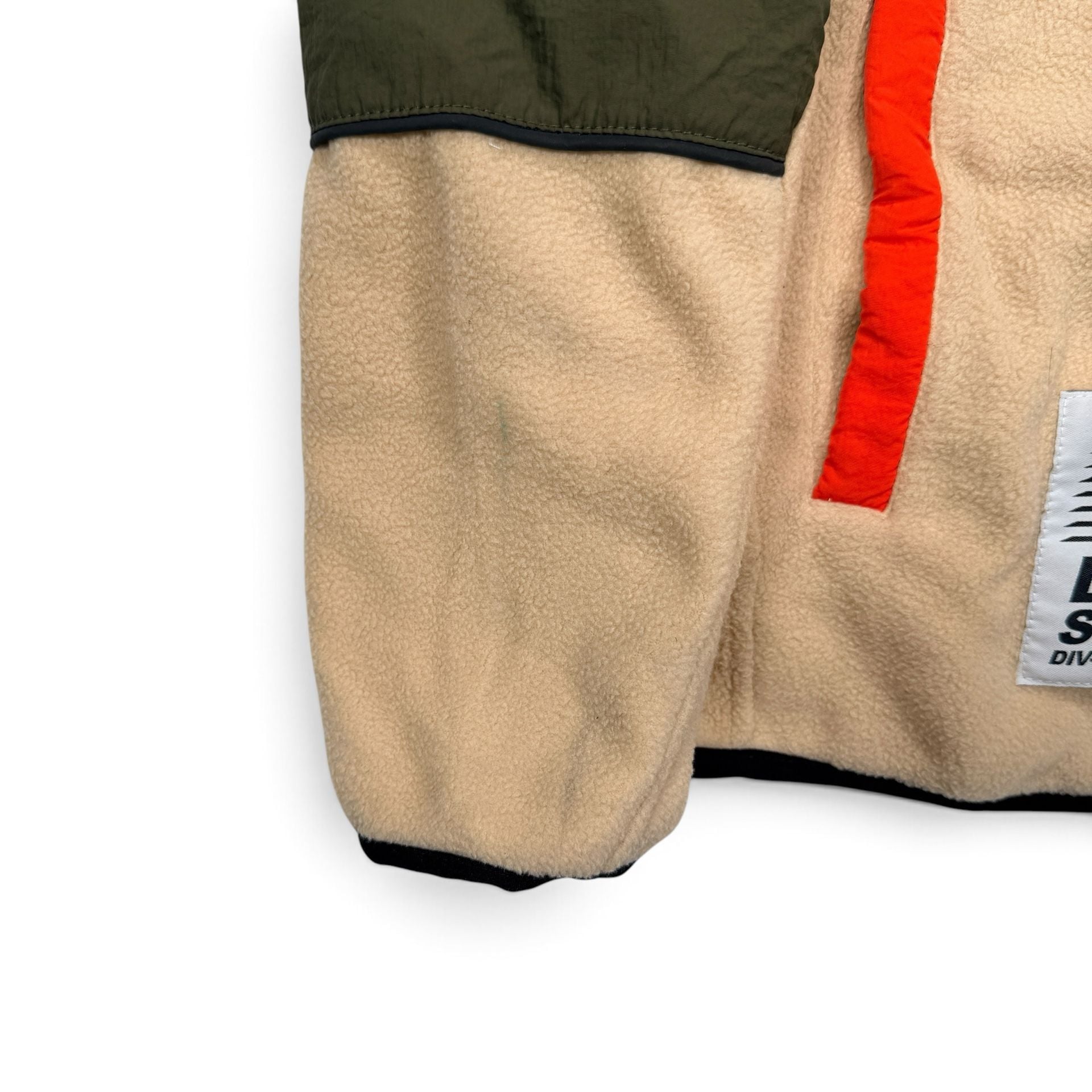 Dope Sport Div-1 Fleece Jacket Small Beige Full Zip Utility Streetwear Mens 14