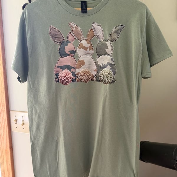 Gildan Heavy Cotton Easter Bunny Patchwork Graphic T-Shirt