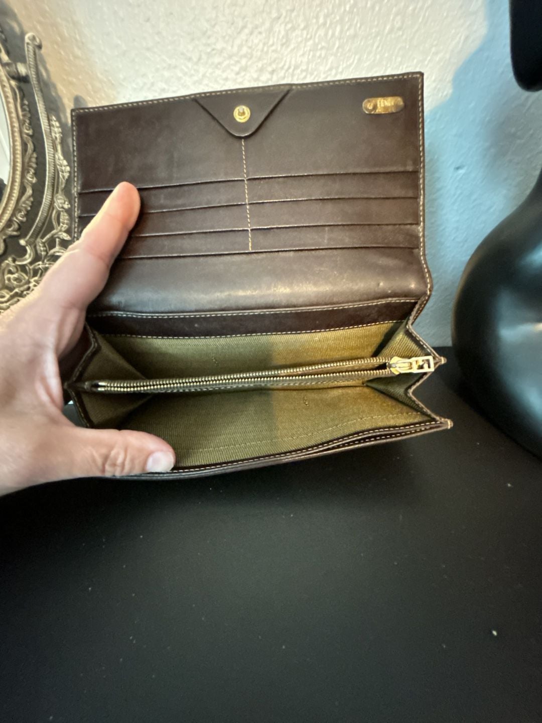 Fendi Zucca FF Logo Canvas Continental Long Wallet in Brown 4