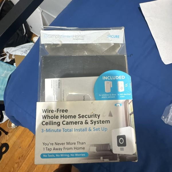 NEW* SIMPLY SMART HOME WIRE-FREE WHOLE HOME SECURITY CEILING CAMERA & SYSTEM