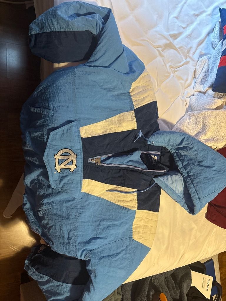 Vintage 90s Starter North Carolina Tar Heels UNC Pullover Windbreaker Jacket 1