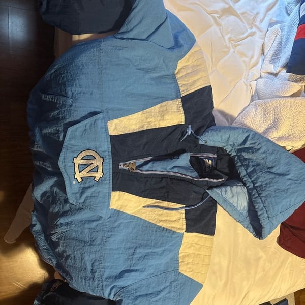 Vintage 90s Starter North Carolina Tar Heels UNC Pullover Windbreaker Jacket