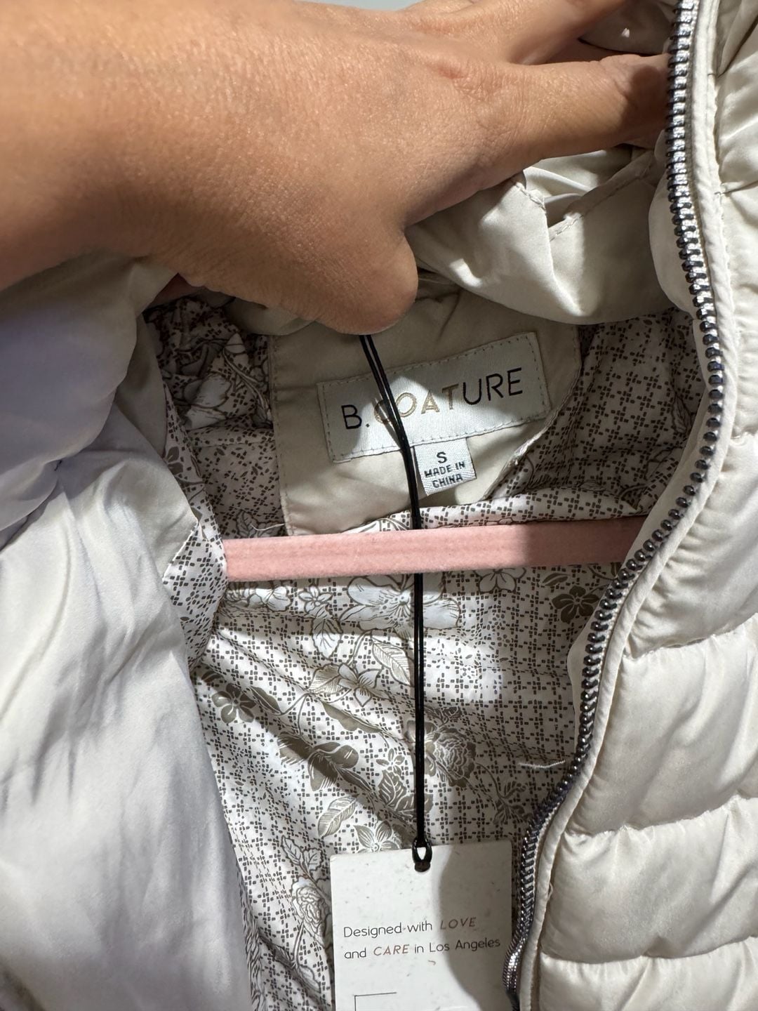 B. Coature Quilted Puffer Jacket Cream Size S 4