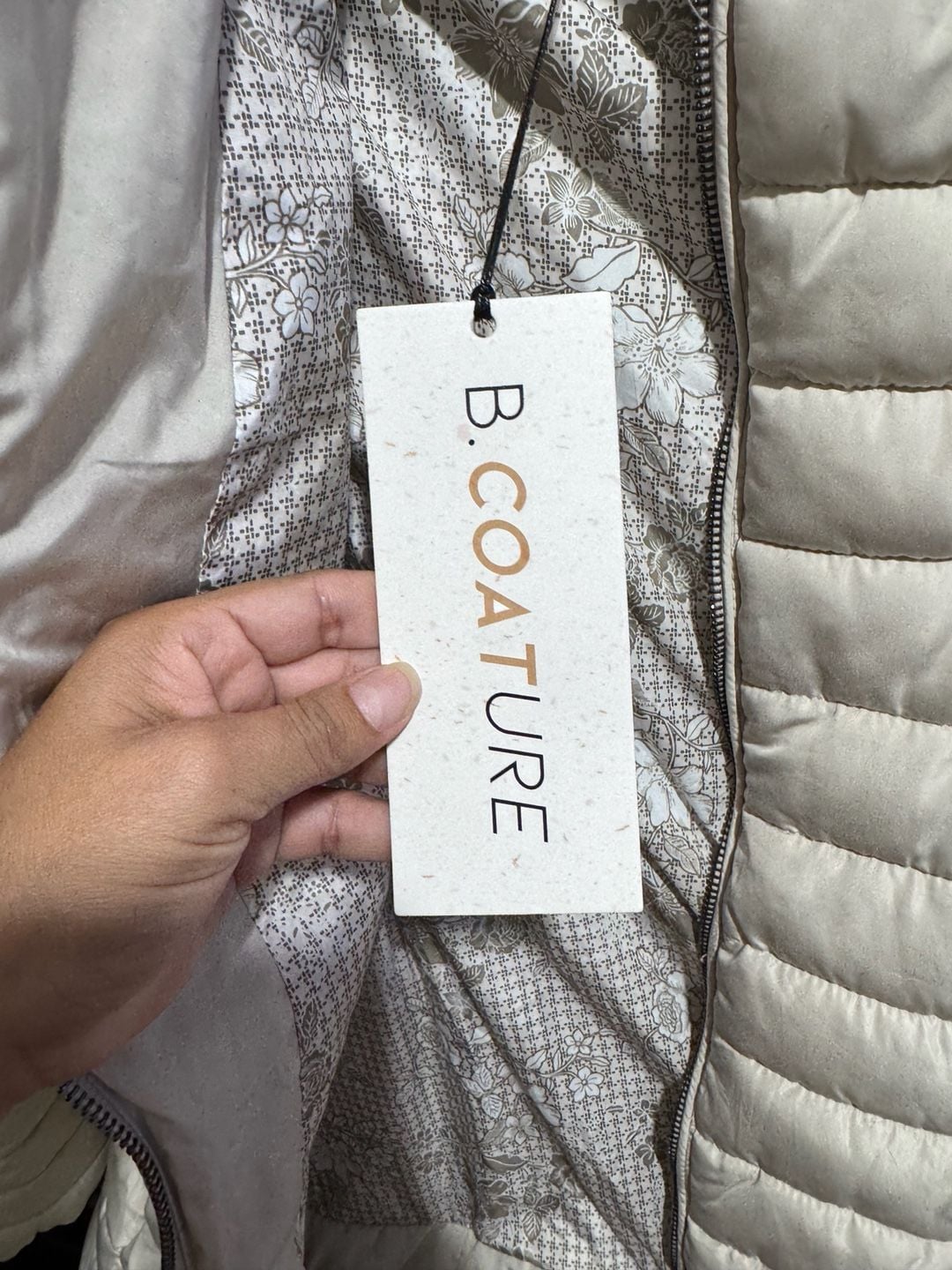 B. Coature Quilted Puffer Jacket Cream Size S 6