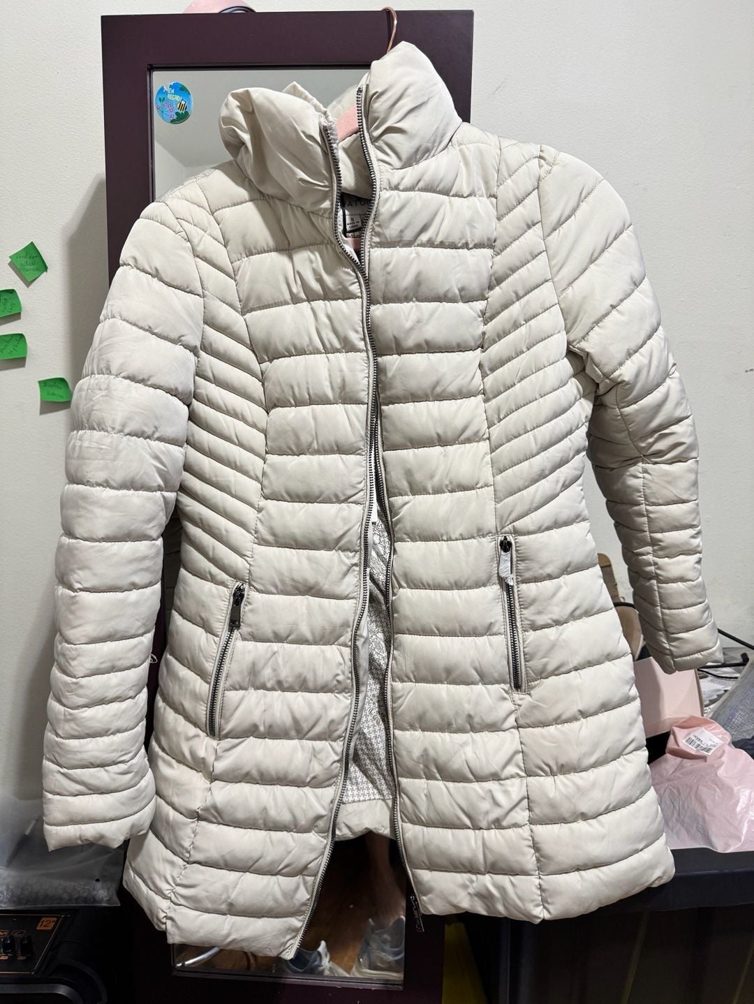 B. Coature Quilted Puffer Jacket Cream Size S 2