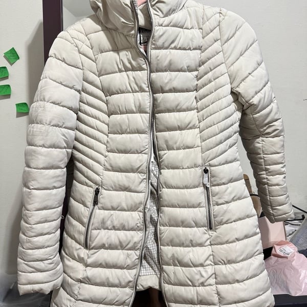 B. Coature Quilted Puffer Jacket Cream Size S