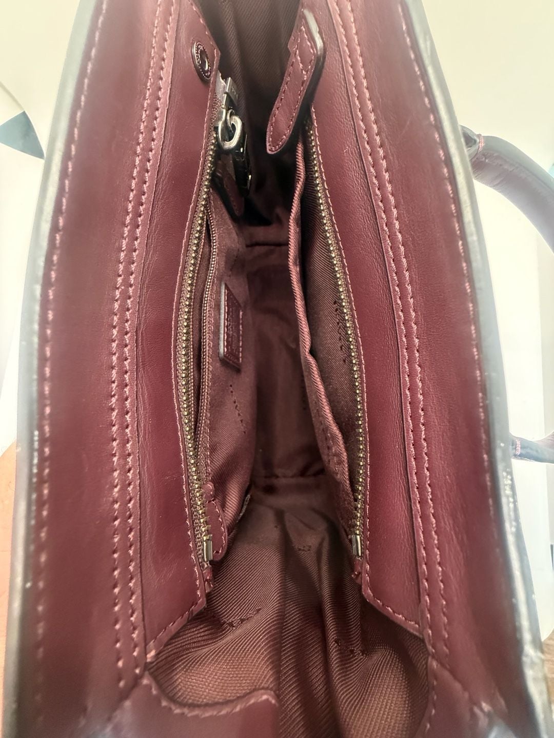 Vintage Coach swagger 17 Tea Rose Raised Floral Applique Satchel in Oxblood 11