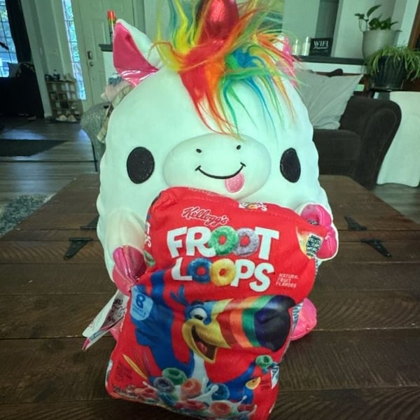 NWT Zuru Snackle Richard The Unicorn 14” Plush w/ FROOT LOOPS Snackles NEW