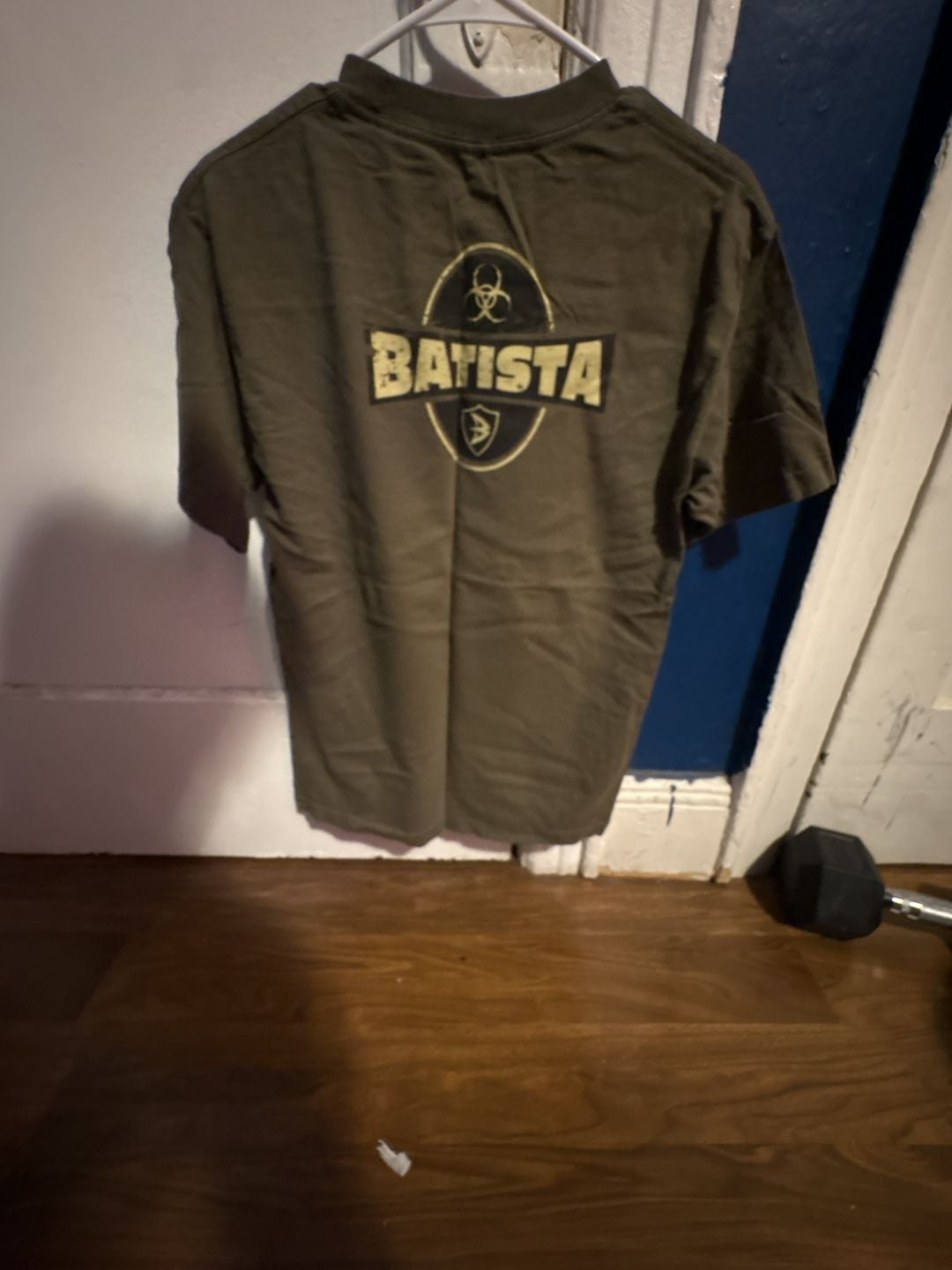 Vintage WWE Batista 'The Animal Hunts Alone' Olive Green T-Shirt 5