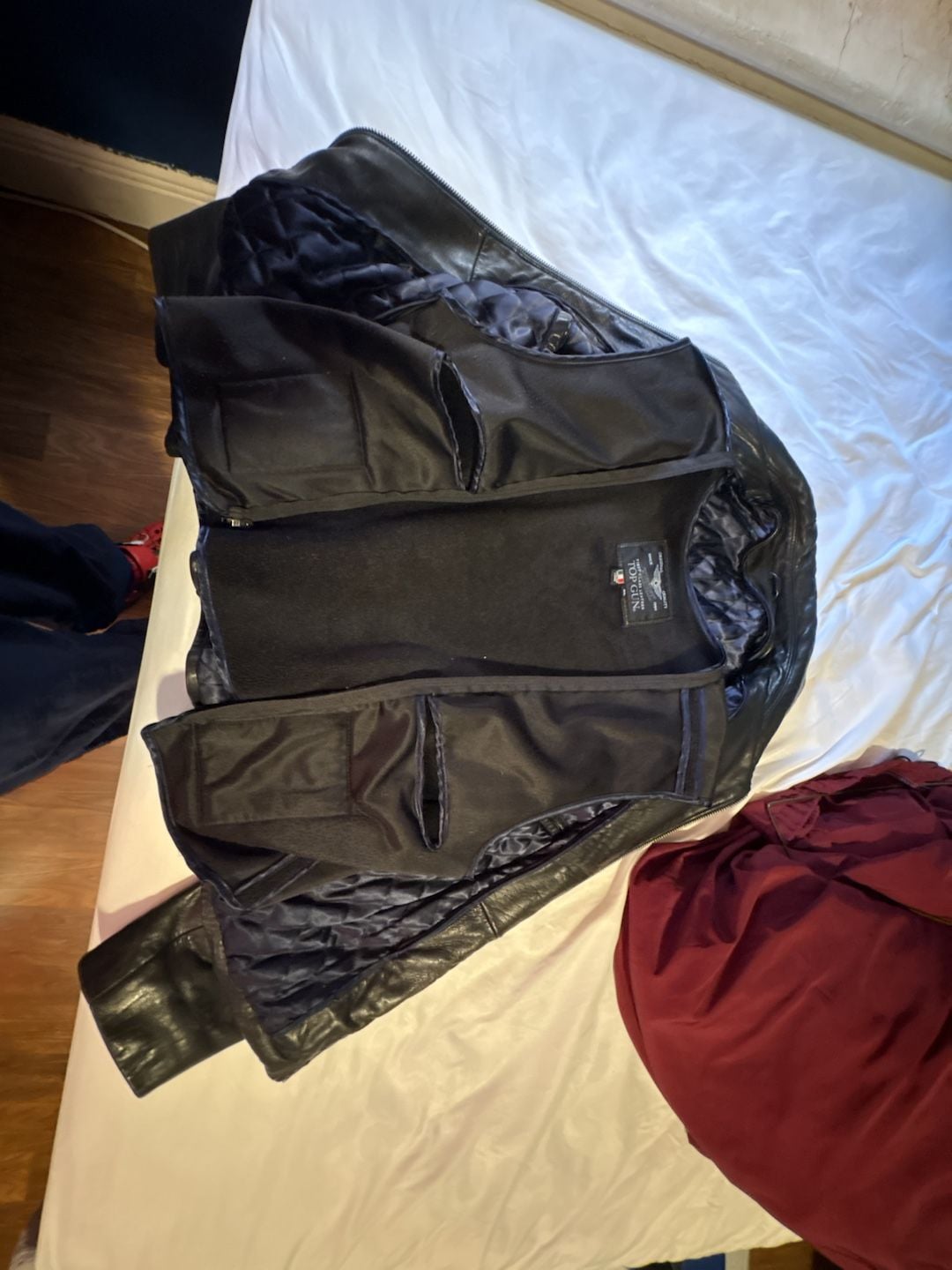 Top Gun Original Quality Men's Black Leather Bomber Jacket 6