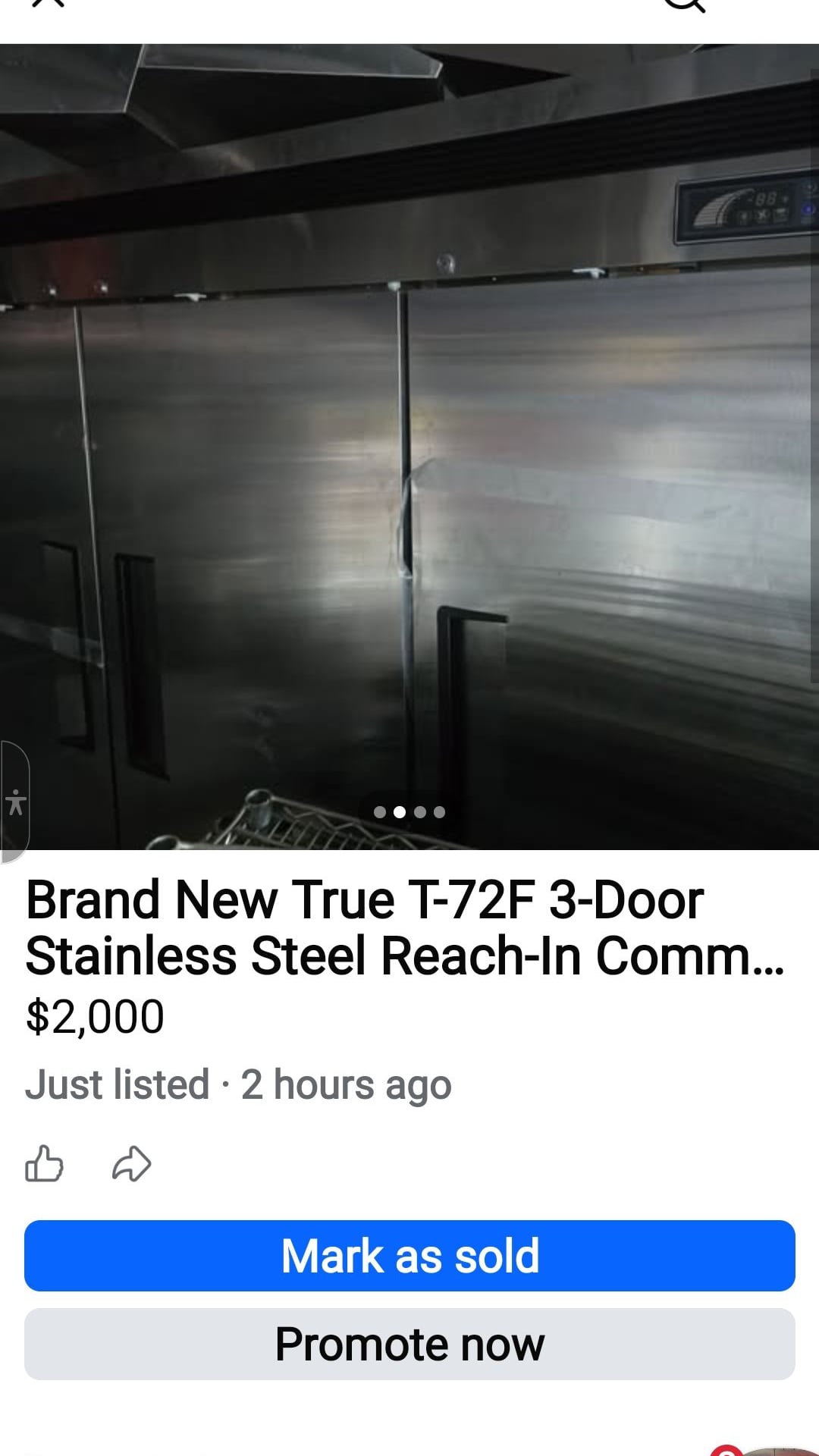Turbo Air T-72F 3-Door Stainless Steel Reach-In Commercial Freezer 3