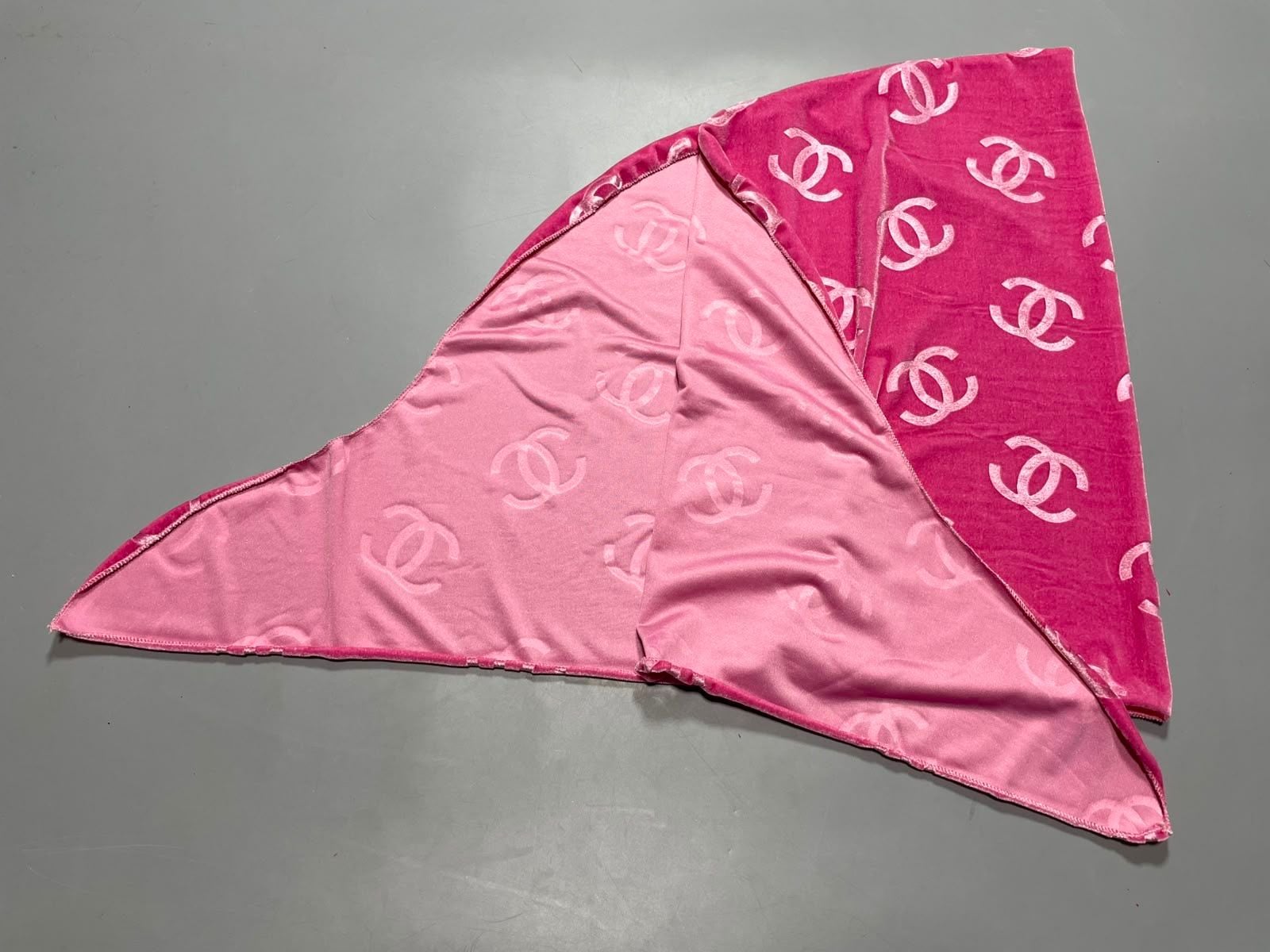 Chanel Vintage Pink Velour CC Monogram Bikini Set 8