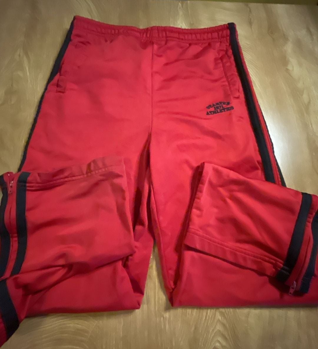 Starter Athletics Boys Red Track Pants with Side Zippers 1