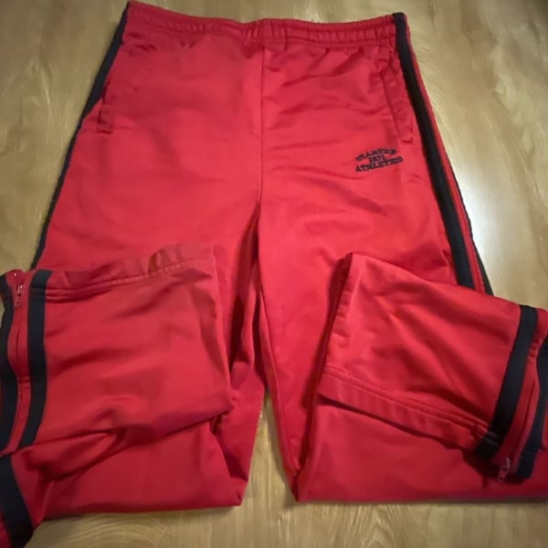 Starter Athletics Boys Red Track Pants with Side Zippers