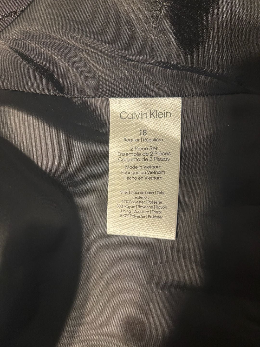 Calvin Klein Boys 2-Piece Suit Set Blue Blazer and Trousers Size 18 4