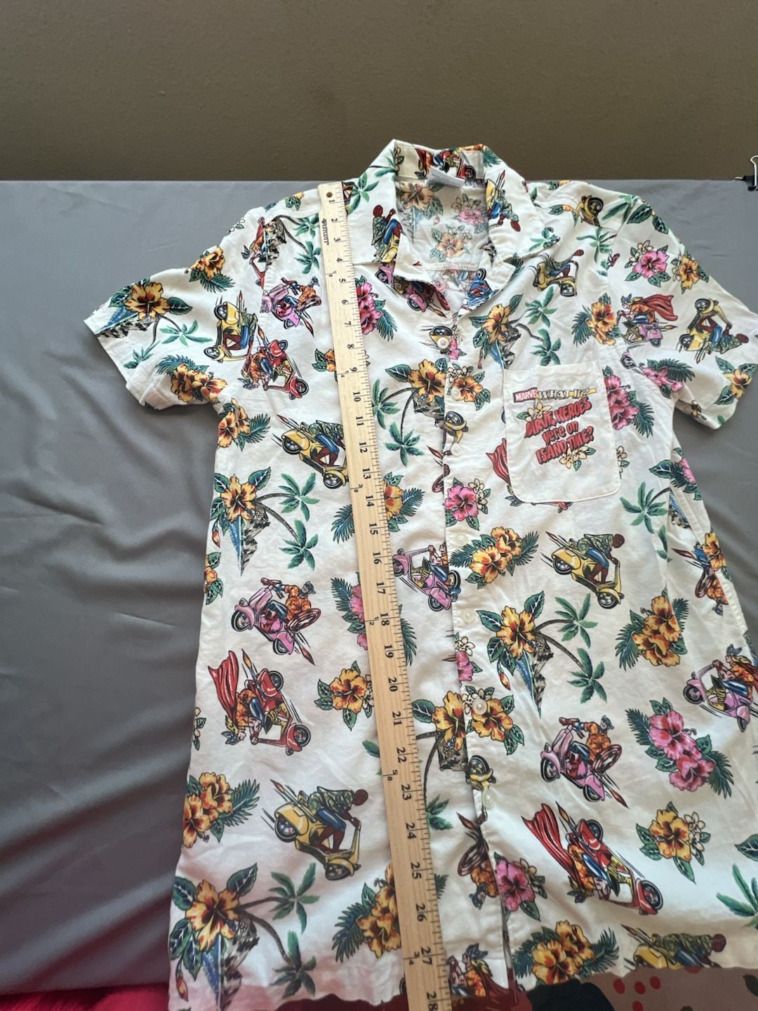 Marvel "What If?" Heroes On Island Time Tropical Hawaiian Button-Down Shirt 8
