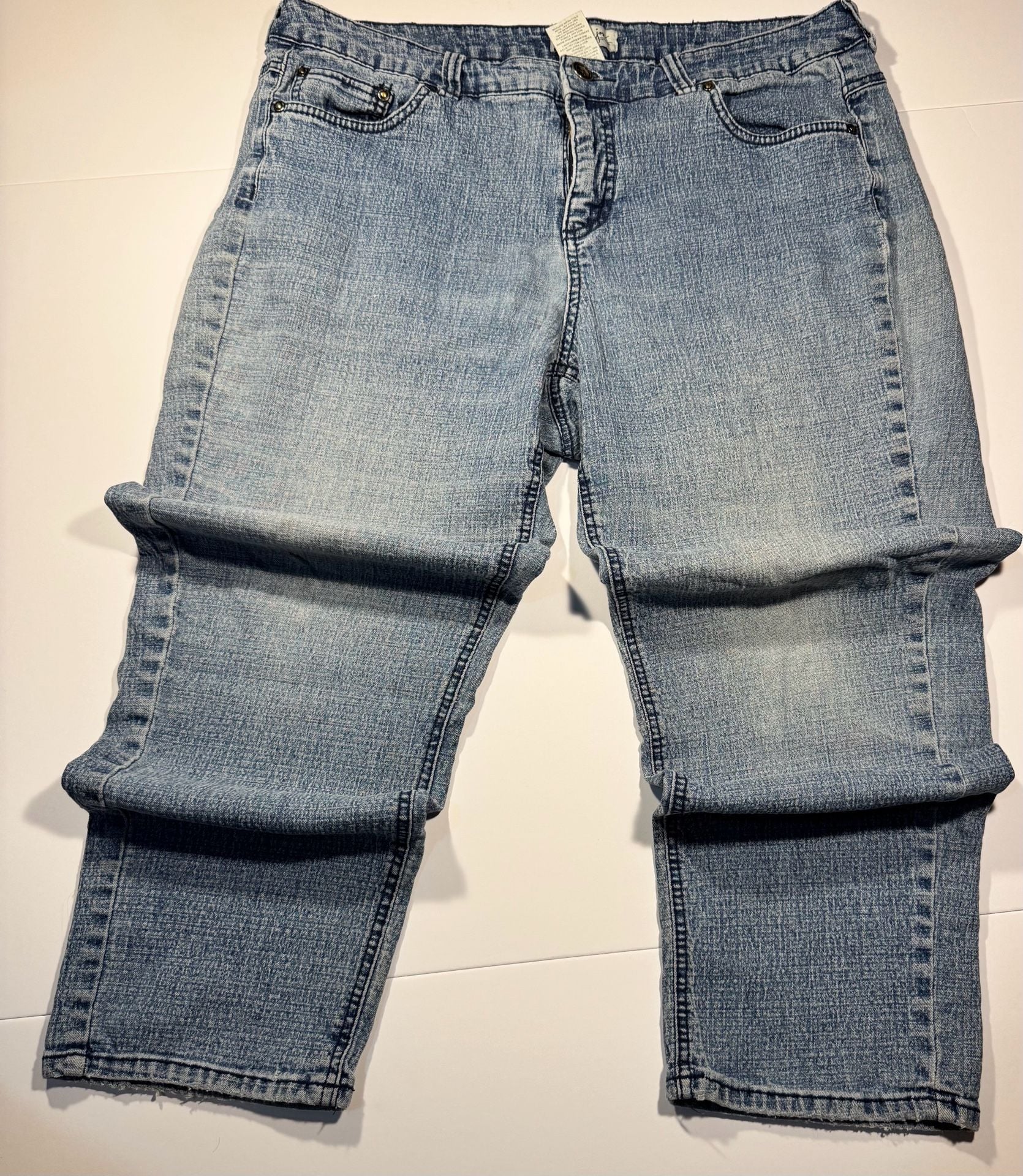 Just My Size Women's Plus Size Straight Leg Denim Jeans w/ Butterfly Embroidery 2