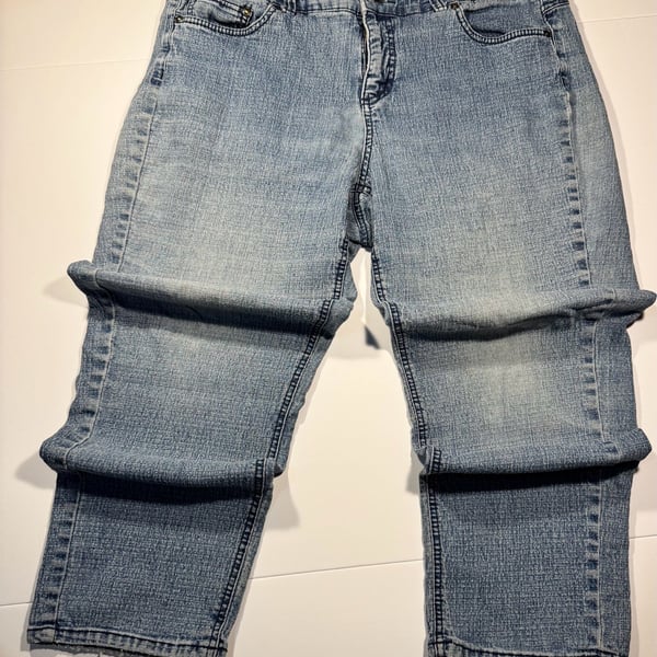 Just My Size Women's Plus Size Straight Leg Denim Jeans w/ Butterfly Embroidery
