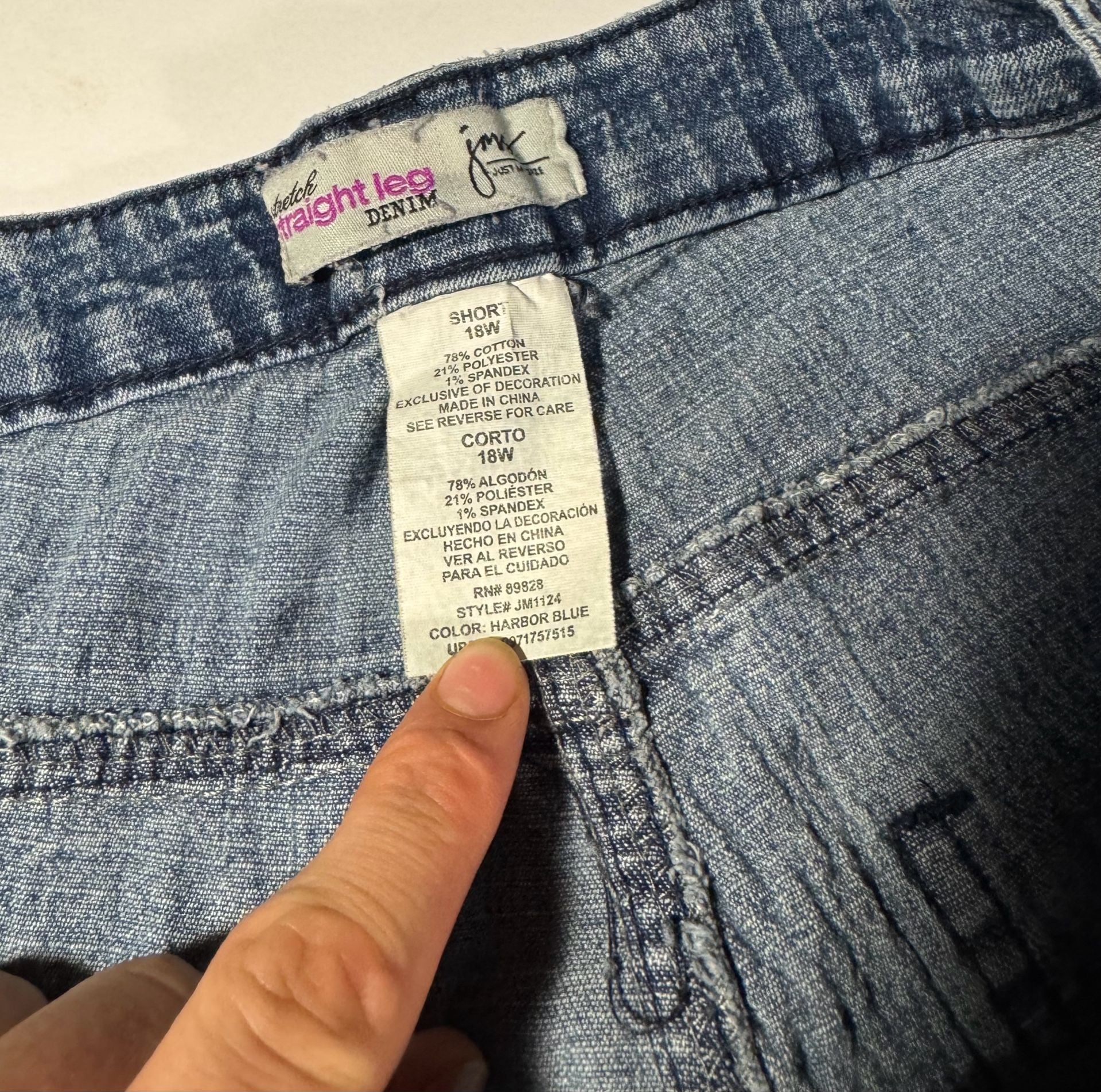 Just My Size Women's Plus Size Straight Leg Denim Jeans w/ Butterfly Embroidery 3